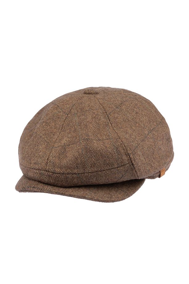 Erkek Camel Yumuşak Dokulu Mevsimlik Kasket Ekose Desenli Rahat Düz Basic Model Leymond - 8