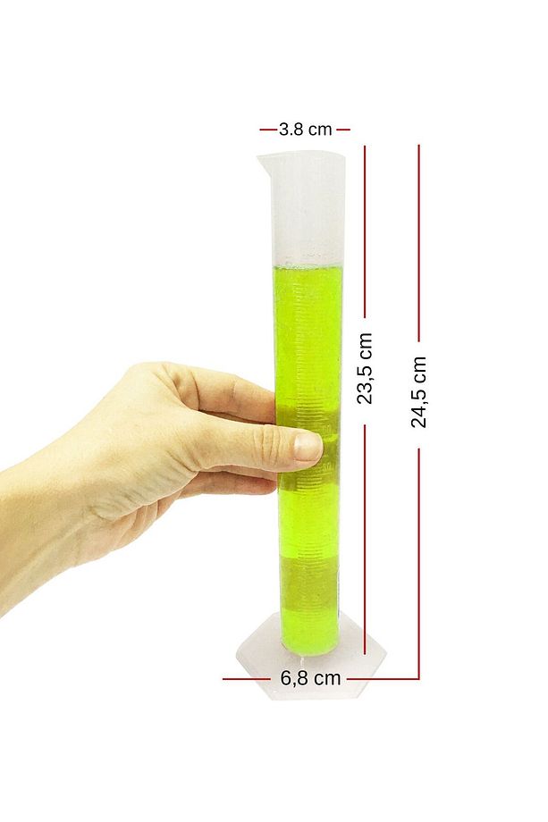Kısa Form Alkolmetre Ve 100ml Mezür Seti Kabartma Skala - 5