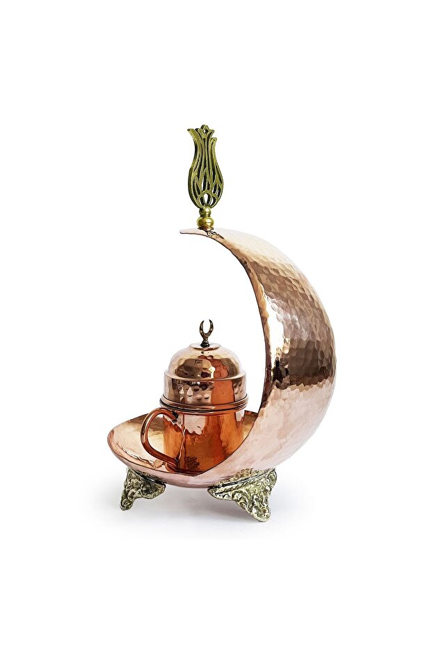 Hilal Bakır Kahve Sunum Seti - 6