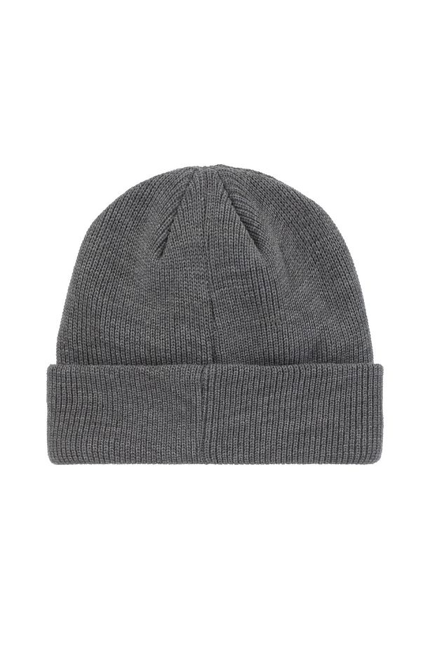 Unisex Gri Triko Akrilik Yumuşak Bere Logolu Esnek Kışlık Çift Katlamalı Basic Fitilli Pumb - 7
