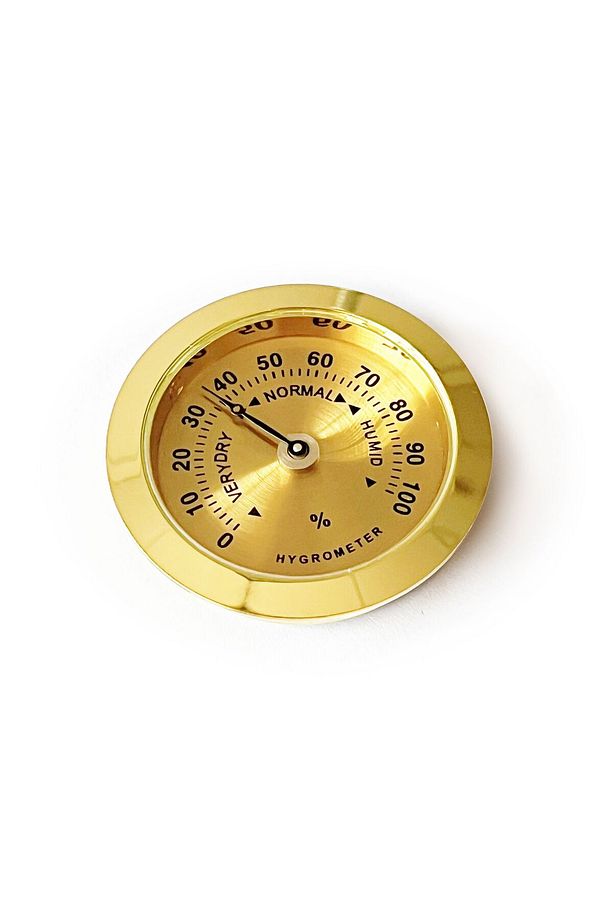Analog Higrometre Nem Ölçer Humidor Puro Kutusu Için Metal Çerçeve Sarı 37mm - 5