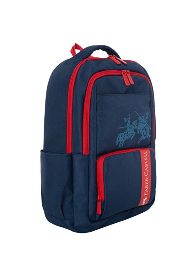 Navy Blue Red Line Backpack