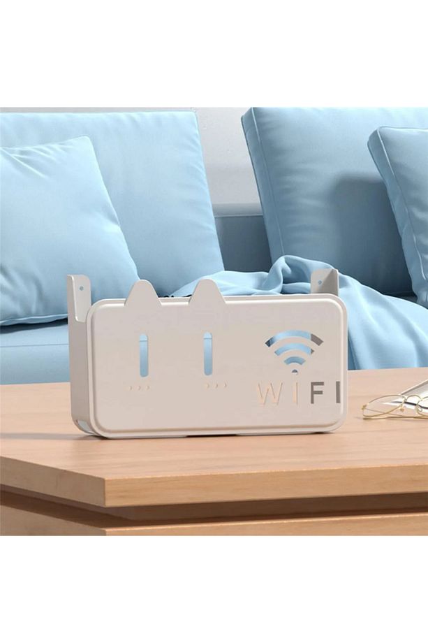 Beyaz Polikarbon Wifi Kutusu Kedi Desenli Duvar Asılabilir Sigorta Ve Modem Saklama Kutusu 25x15x6 C - 5