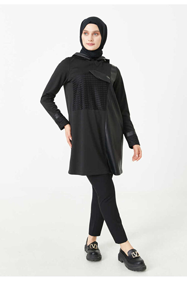 Deri Detaylı Tunik - 5