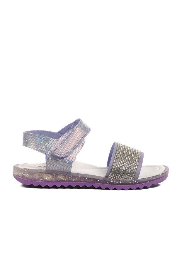 Lilac Glitter Orthopedic Girl's Sandals 24-408 P