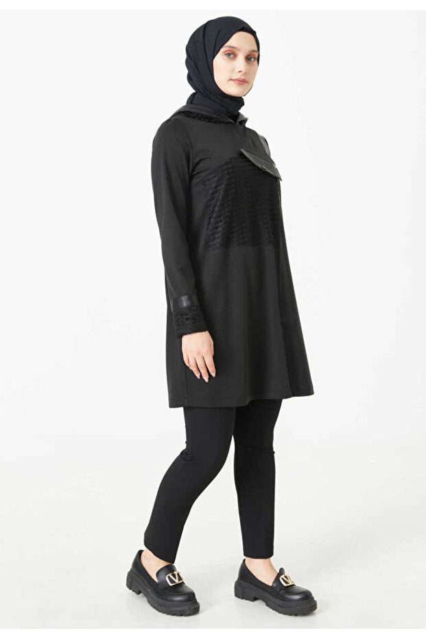 Deri Detaylı Tunik - 3