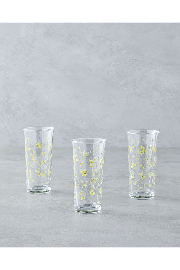Petal Cam 3'lü Bardak 290 ml Sarı - 1