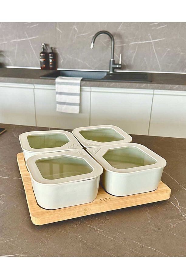 Fika One 4'lü Kahvaltı Mutfak Set Bej İskandinav Tasarım 1 Adet - 1