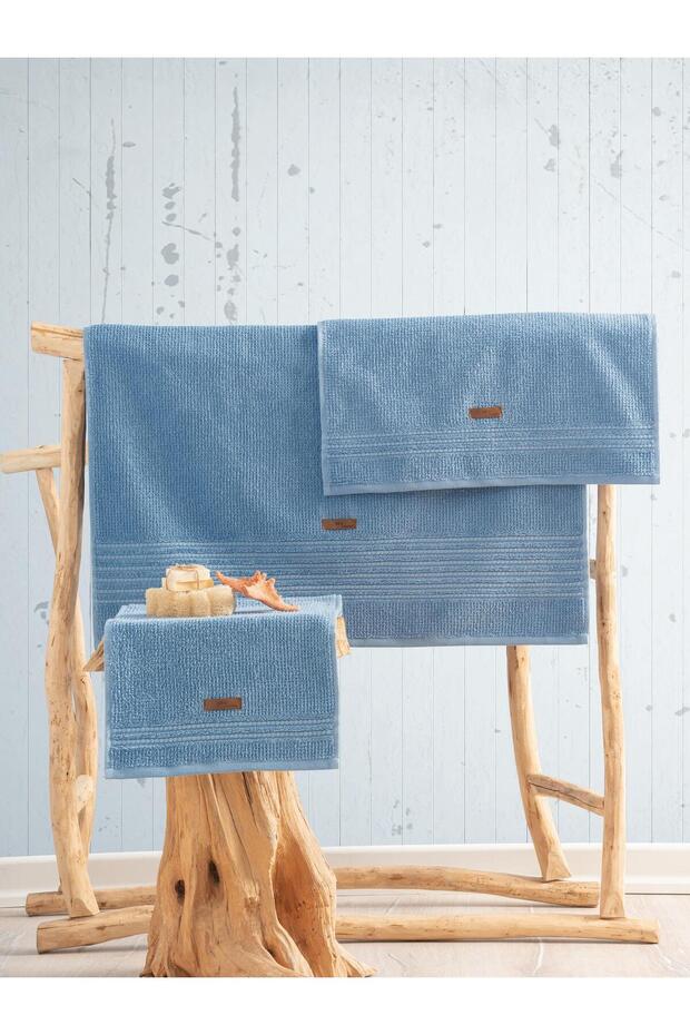 Sky Blue 100% Cotton Wellness Towel Set