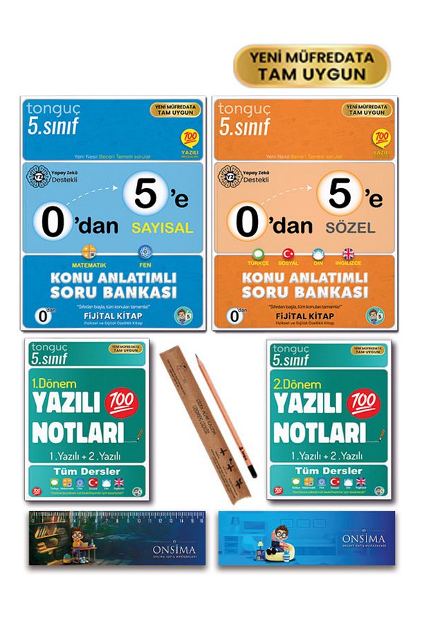 5. Sınıf 0 dan 5 e Konu Anlatımlı Soru Bankası Tüm Dersler - Yazılı Notları 1 ve 2 Dönem Set 4 Kitap - 1
