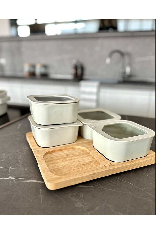 Fika One 4'lü Kahvaltı Mutfak Set Bej İskandinav Tasarım 1 Adet - 3