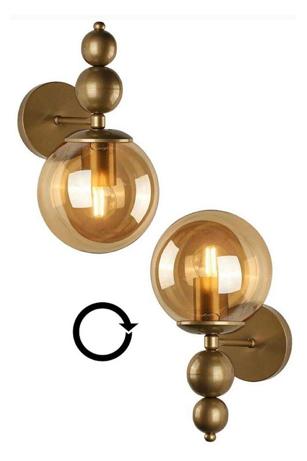 Venüs 2'li Aplik Eskitme Model Bal Cam Modern Aplik - 2