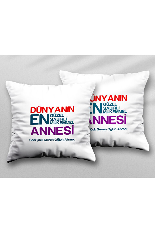 World's Most Beautiful Mom Two Pcs Two Side Printed Washable Pillow Throw Pillow Cover