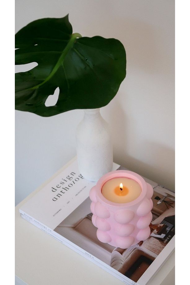 Bubble Pembe Kutulu Çilek Kokulu Mum - 3