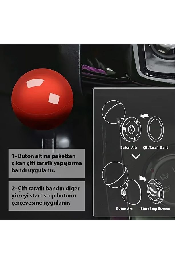 Oto Start Stop Kapağı Motor Çalıştırma Joystik Düğmesi Tek Hareket Motor Başlatma ve Durdurma Düğmes - 5