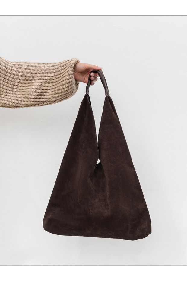 Hakiki süet deri çanta Yeni sezon basic - 4