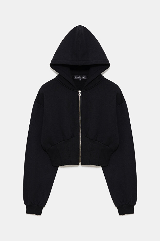 Zippered Hooded Sweatshirt