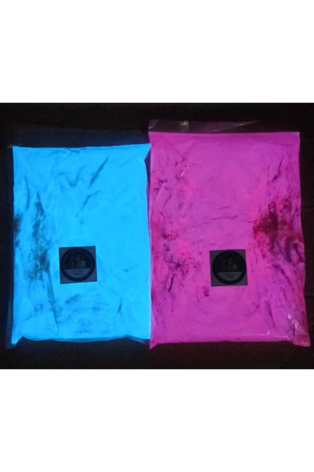 FOSFOR TOZU PEMBE VE MAVİ RENK SET KARANLIKTA PARLAYAN EPOKSİ REÇİNE VE SANATSAL FOSFOR 70 GR - 4