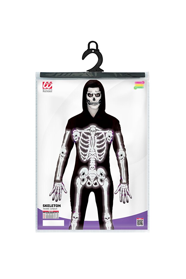 İskelet Kostümü ( Kapşonlu Tulum ) - 1