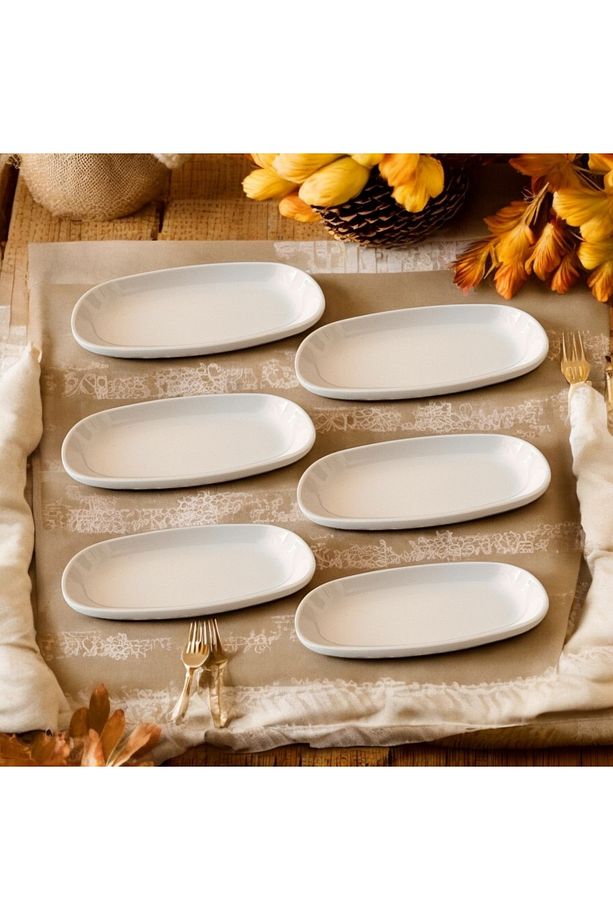 Kayık tabak 6 adet takım Salata Mezelik İskender Yemek tabağı - 6