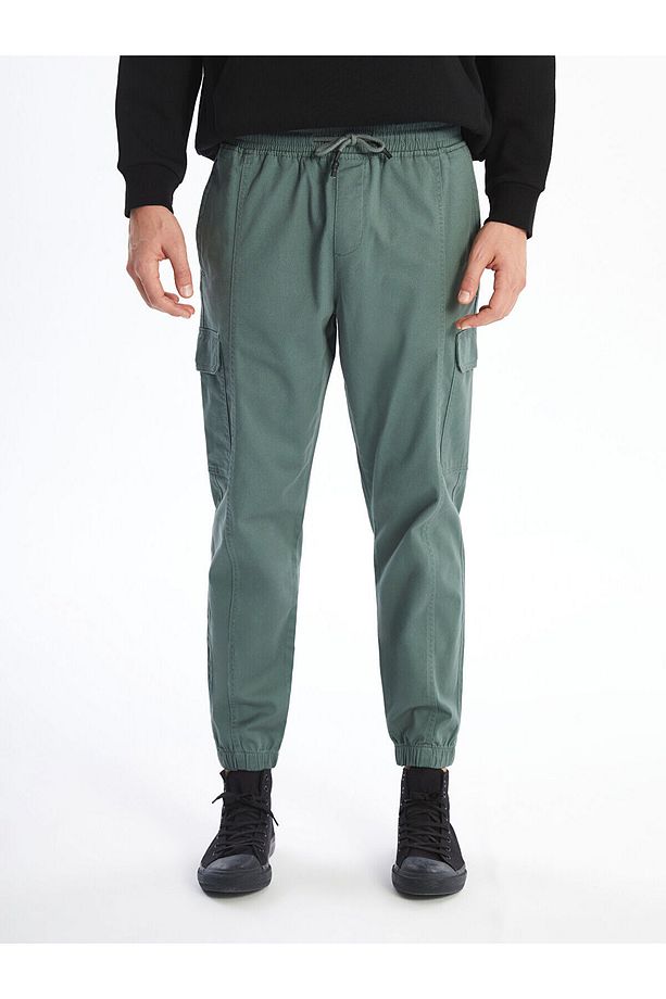Standart Kalıp Gabardin Erkek Jogger Pantolon - 2