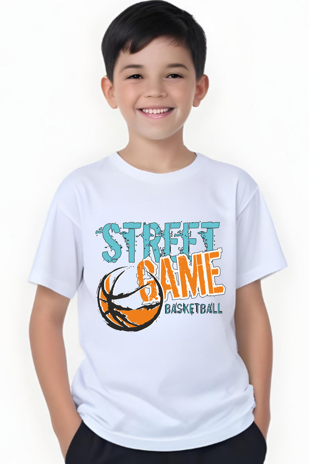 Street Printed Boys Round Neck Short Sleeve T-Shirt