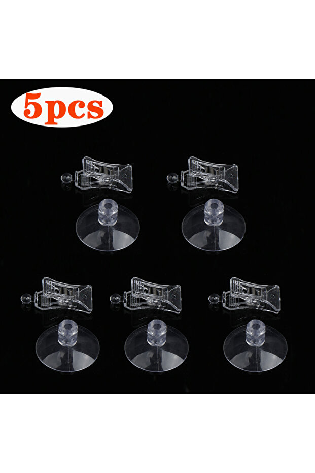 5pcs Clear Sucker Clamp Bathroom Wall Suction Cup Clip for Window Office Door Multifunctional ABS Ho