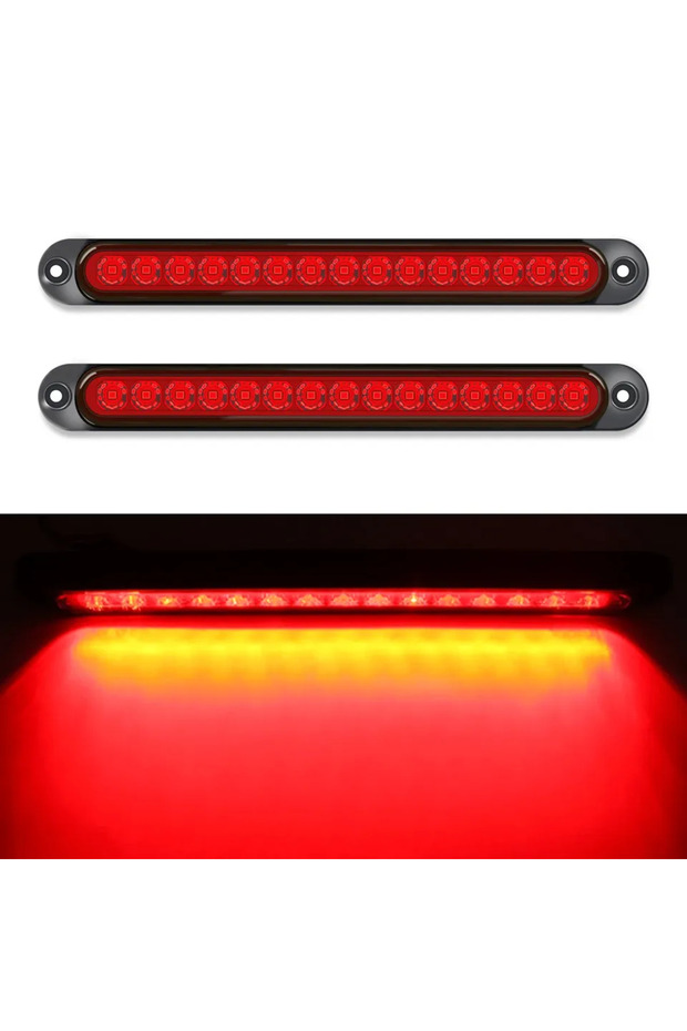 Red 2PCS 2PCS Universal LED Tail Rear Lamp for Trailer Truck Lorry Pickup - Brake/Stop/Turn Lights 1