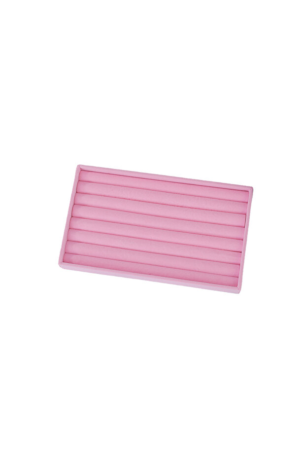 Long platter 1PC, Flocking Jewelry Box Jewelry Tray, Color: Pink