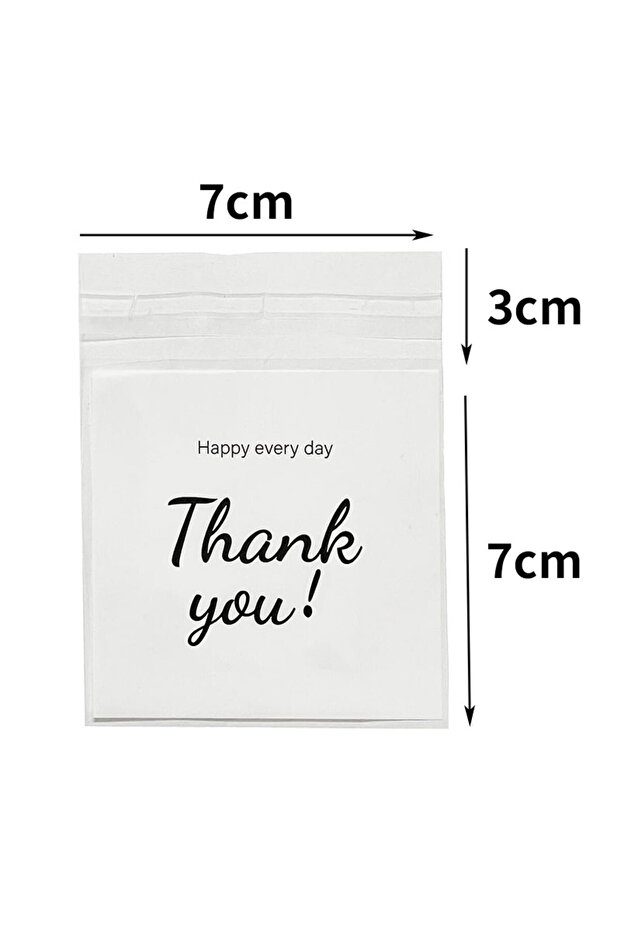 100pcs 7x7cm 50-100pcs Thank You Gift Bags Candy Cookie Packaging Plastic Adhesive Pouch for Wedding