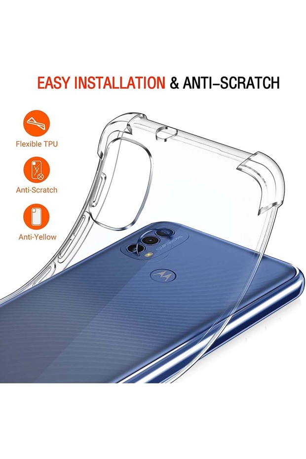 جراب شفاف سميك 1.5 مم مزود بوسادة هوائية لهاتف Moto E20، متوافق مع هواتف Moto E20، E30، E40، E22، E22i، E22s، E32، E32s، E6 Play E - 4