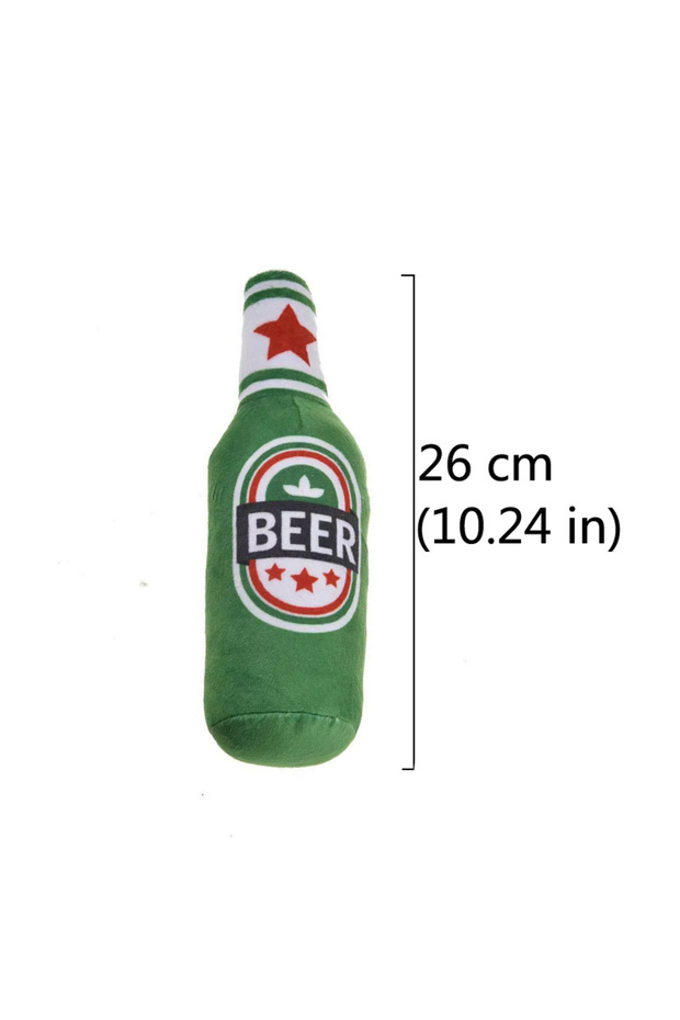 Beer Interactive Dog Toys Champagne Wine Bottle Shape Pet Toy Plush Filled Vodka Toy Squeaky Bite-Re