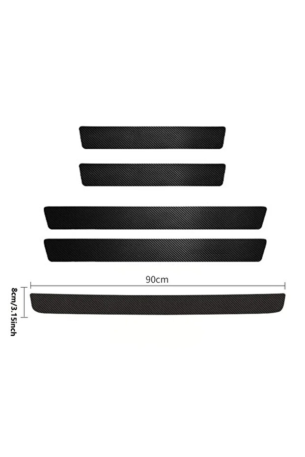 5pcs 4/5Pcs Set Carbon Fibre Threshold Protection Strip Universal Anti-scratch and Anti-collision Do