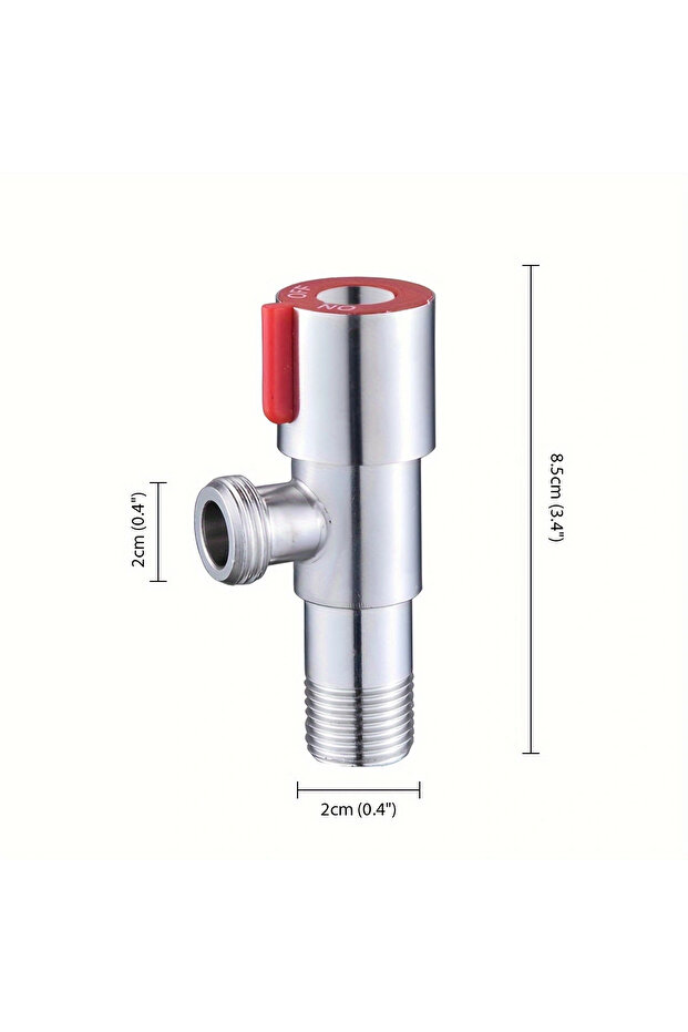 red 1pc 1pc Stainless Steel Hot And Cold Angle Valve, Large Flow Drain Toilet Water Stop Valve Trian