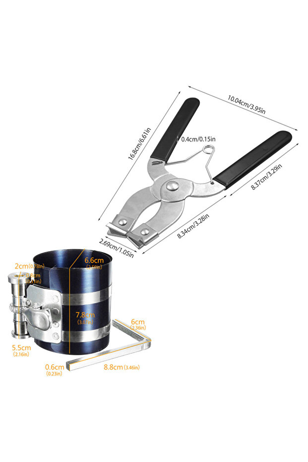 C Piston Ring Compressor Tool Car Engine Piston Ring Installer Removal Adjustable Sizes From 2-1/8 . - 1