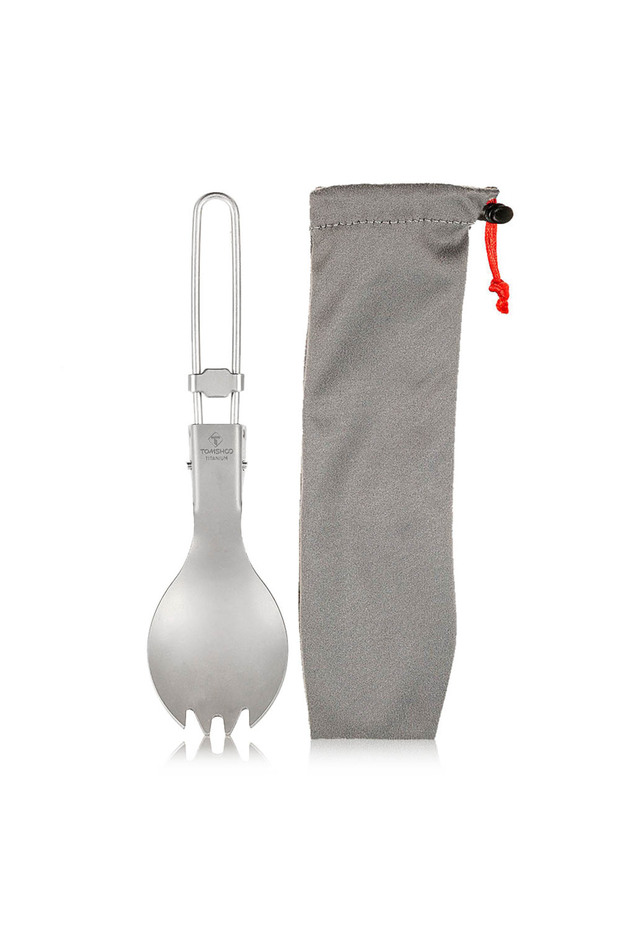 Titanium Tomshoo Titanium Folding Spork Outdoor Camping Supplies Hiking Backpacking Dinner Spork Ute