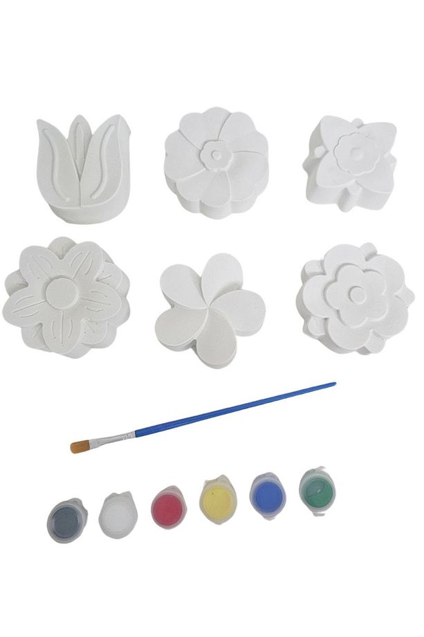 Eğitici Etkinlik Çiçek Bahçesi Taş Boyama Seti 9 cm 2 boyutlu 6 adet Mega Boy - 4