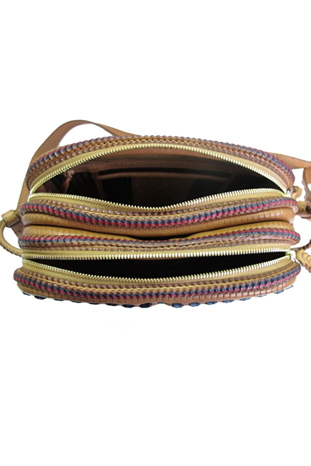 Handmade Deri Postacı Çanta (Mok) - 4