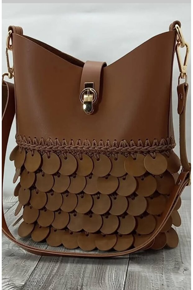 مجموعة حقيبة جلدية مطرزة - 2