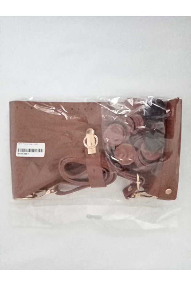 مجموعة حقيبة جلدية مطرزة - 4