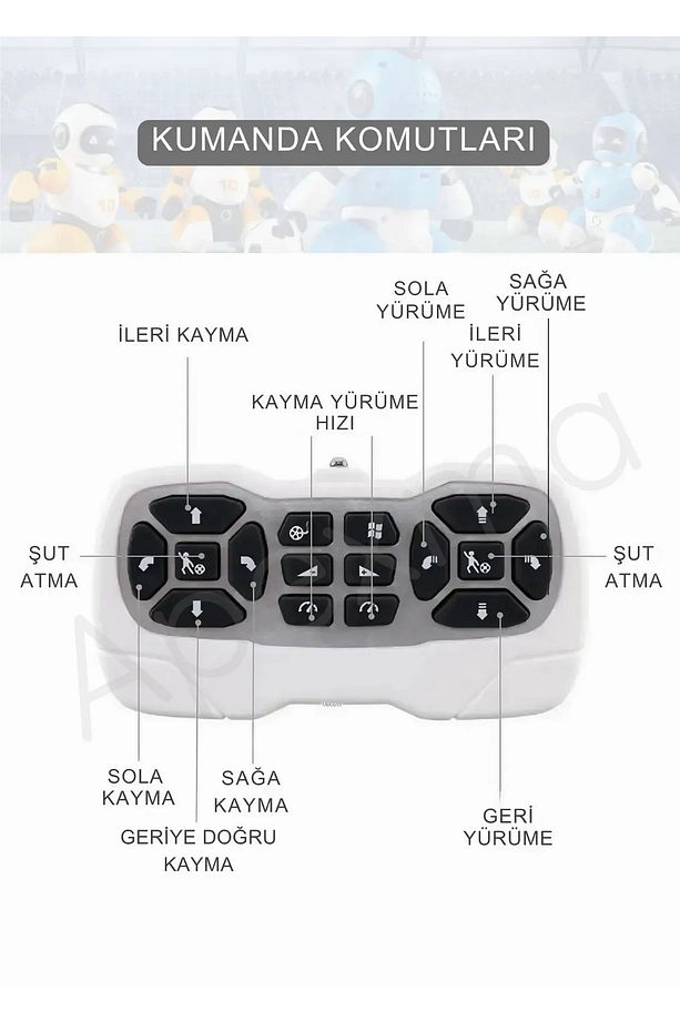 Uzaktan Kumandalı Şarjlı Top Oynayan Robotlar 2 Robot+2 Kumanda +2 Top+ Saha Futbol Robot - 7