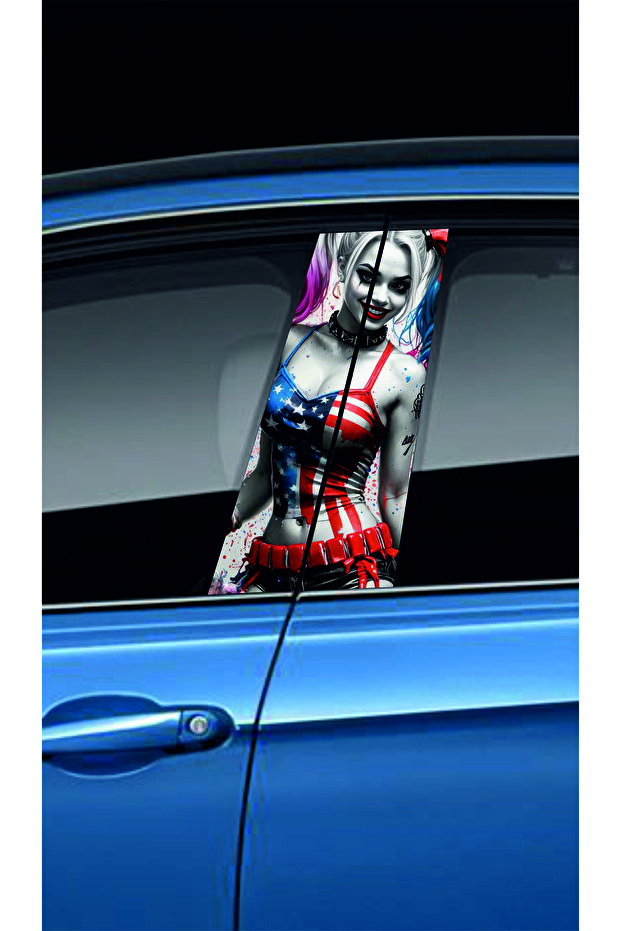 Car Door Post Cover Foil (Right Left Set) (2 Pieces) - 22X52 cm