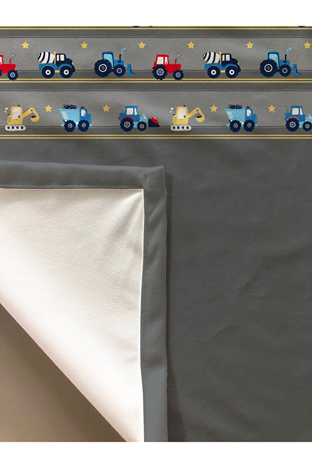 Tractor Patterned Background Curtain 1487 - 3