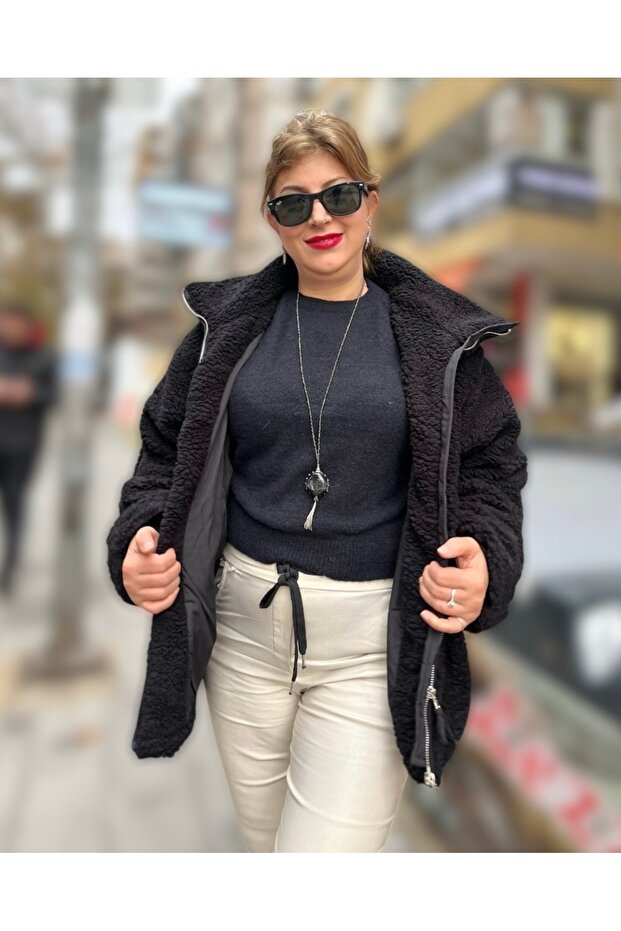 Siyah Teddy Mont - 3