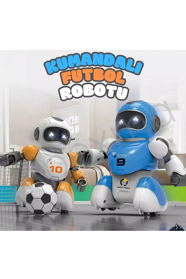 Uzaktan Kumandalı Şarjlı Top Oynayan Robotlar 2 Robot+2 Kumanda +2 Top+ Saha Futbol Robot - 3