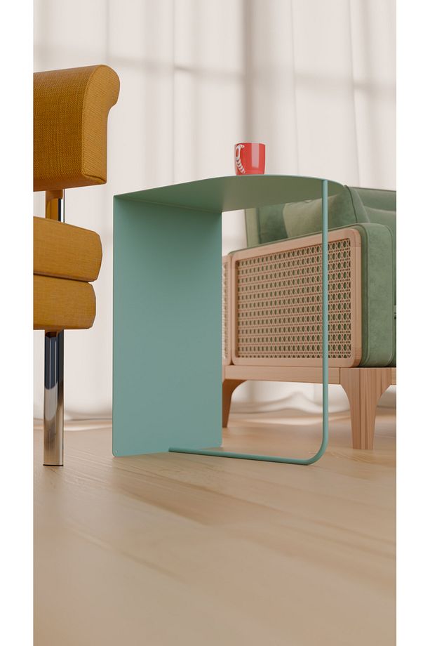 Modern ve Minimalist Yan Sehpa - Yüksek Kalite Çelik, Çok Renkli Seçenekler - 6