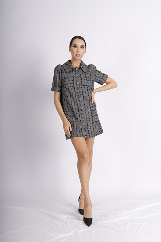 DAFFODIL GRİ TUVİT ELBİSE - 1