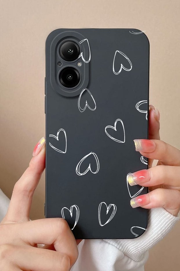 Balporsuku Patterned Phone Case Compatible with Realme 12 Lite Pdng01 Cover Heart