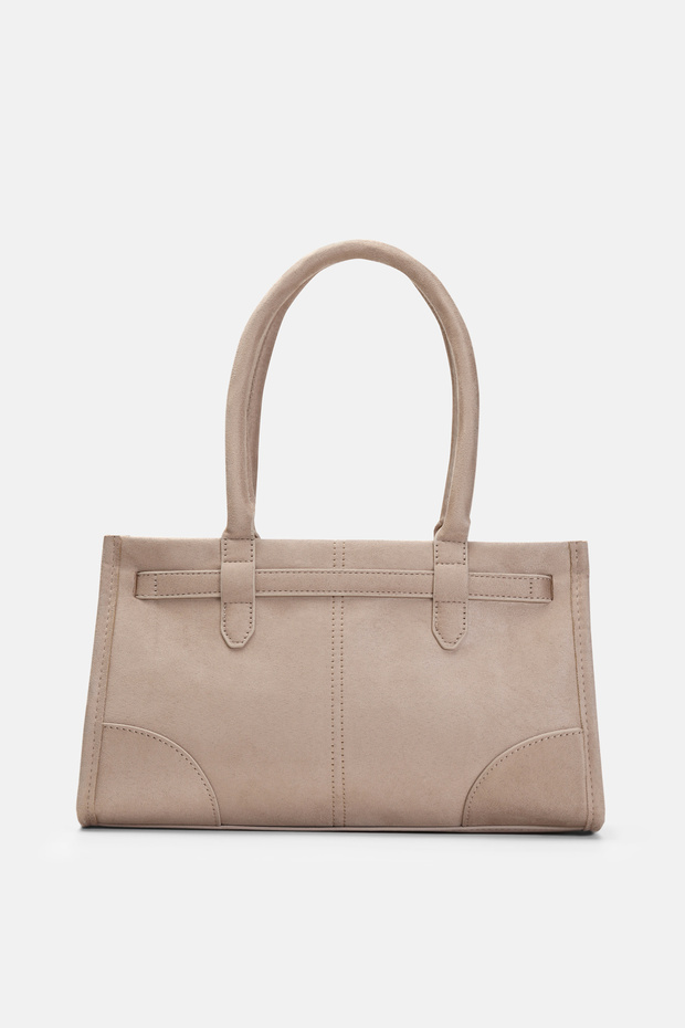 Bej Süet Baget Çanta - 5