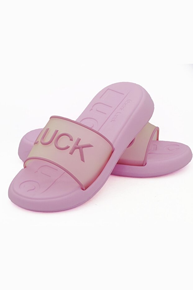 Good Luck Women's Black Comfortable Beach Pool Wet Floor Slippers